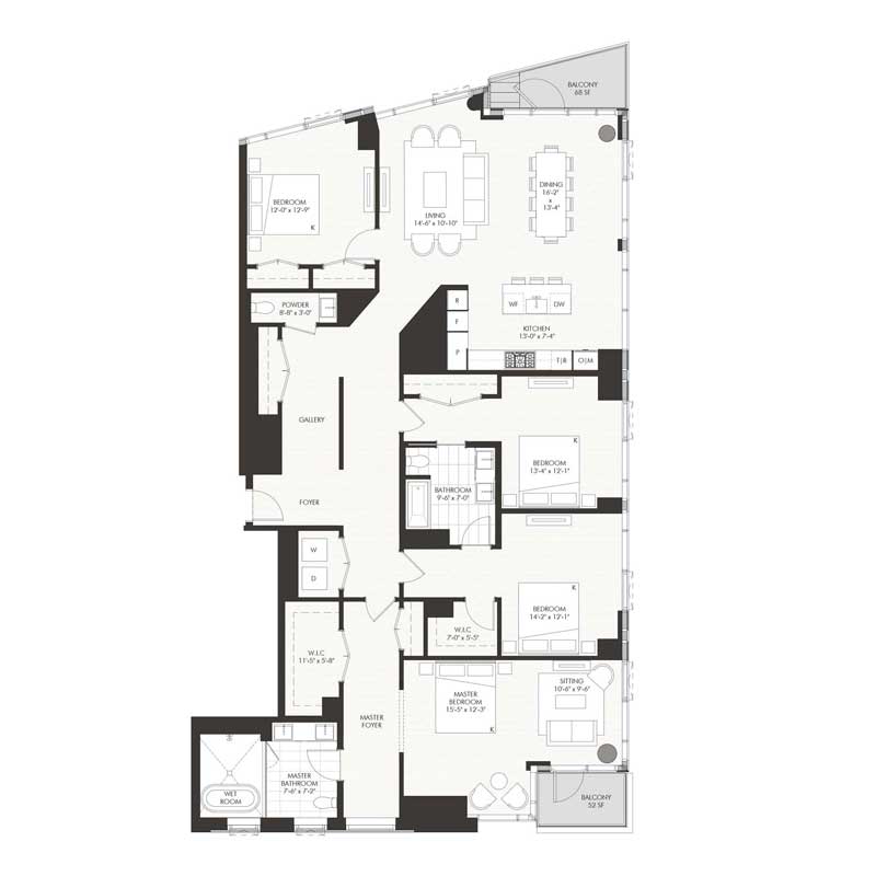 Penthouse H floorplan